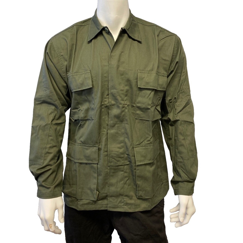 BACKBONE Mens Army Military Battle Dress Uniform BDU Olive Drab Top Jacket Shirt